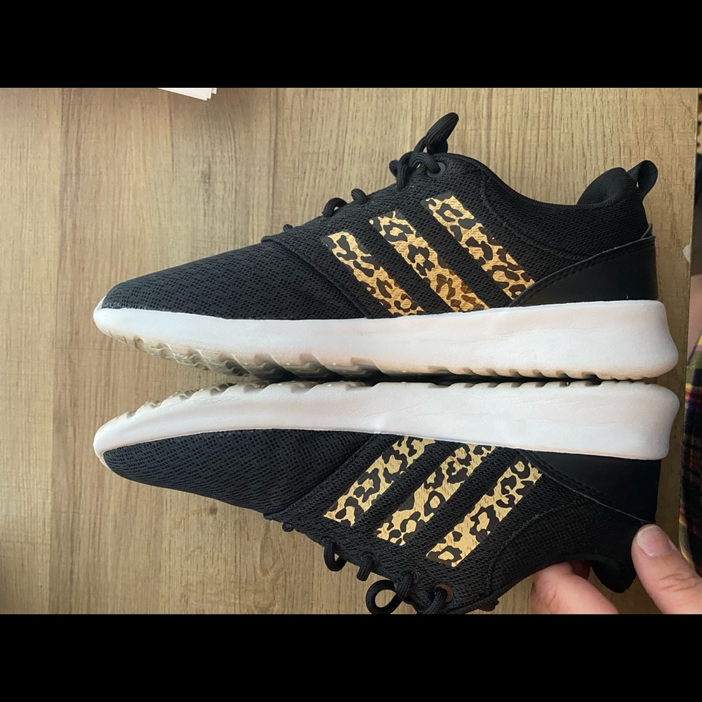 Black leopard Adidas shoes